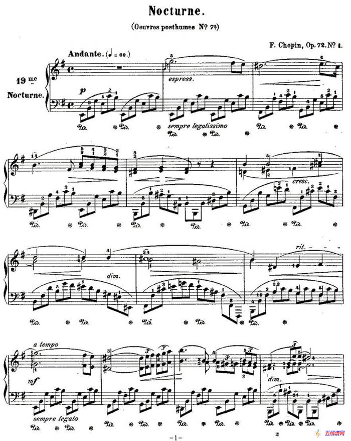 E小调夜曲Op.72－1（Nocturne）