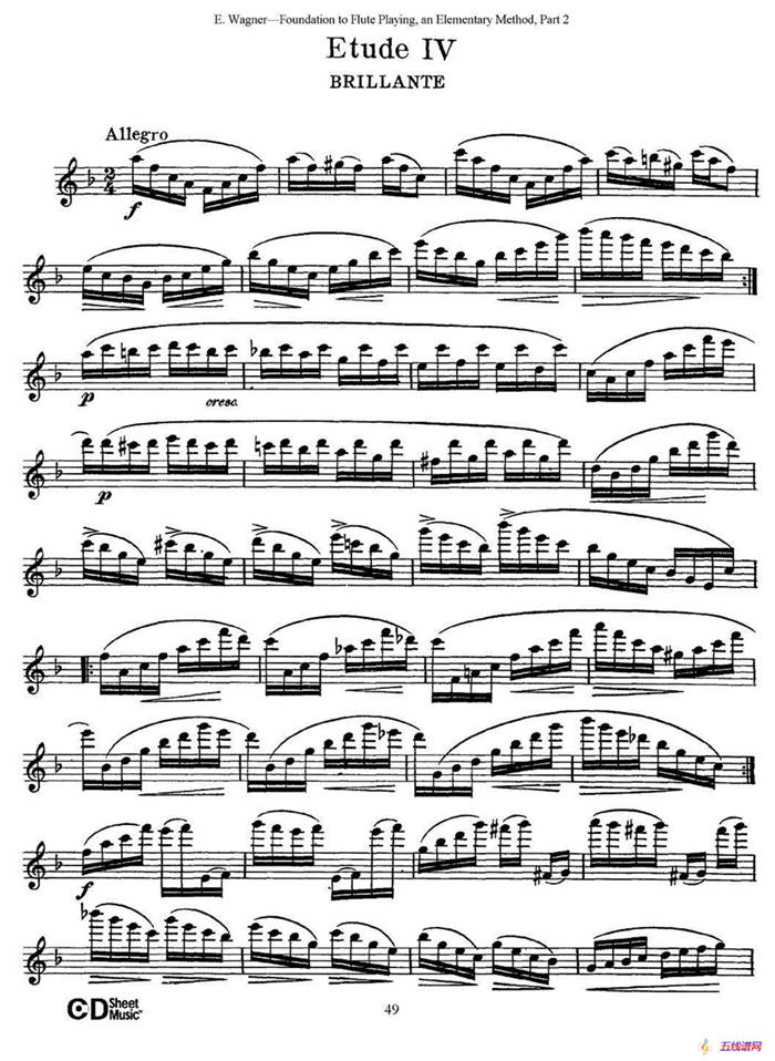 长笛演奏基础教程练习（Etude 4）