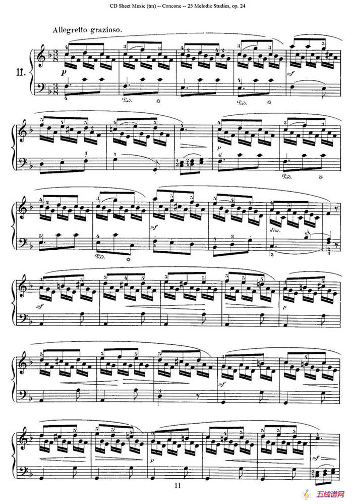 Concone - 25 Melodic Studies easy and progressive（11—15）