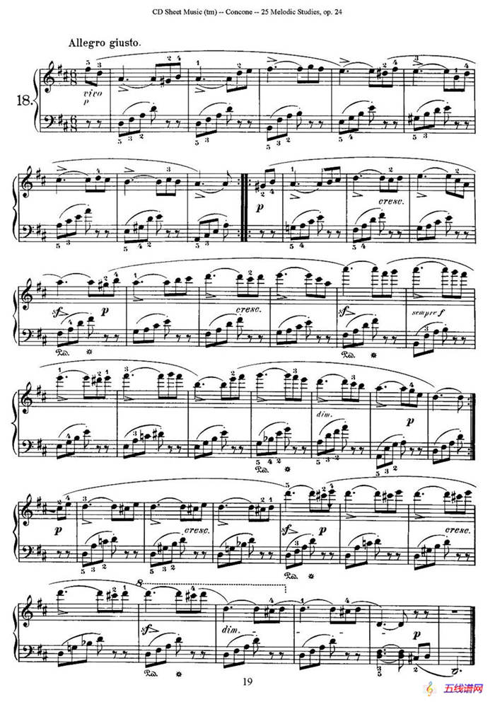 Concone - 25 Melodic Studies easy and progressive（16—20）