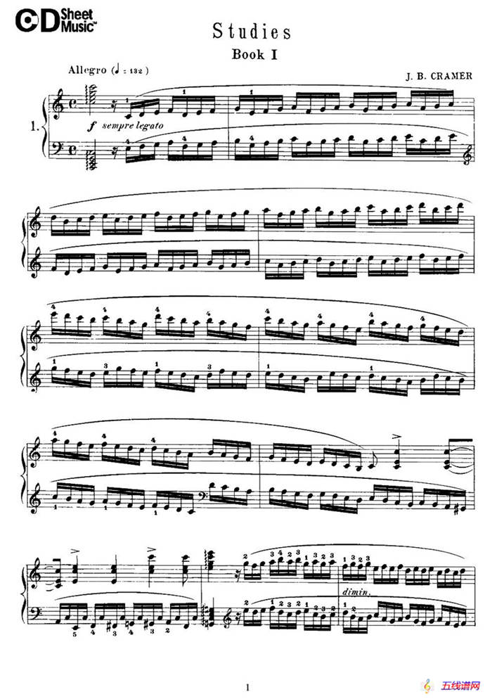 Cramer - 84 exercices（1—5）（克拉莫84首钢琴练习曲）