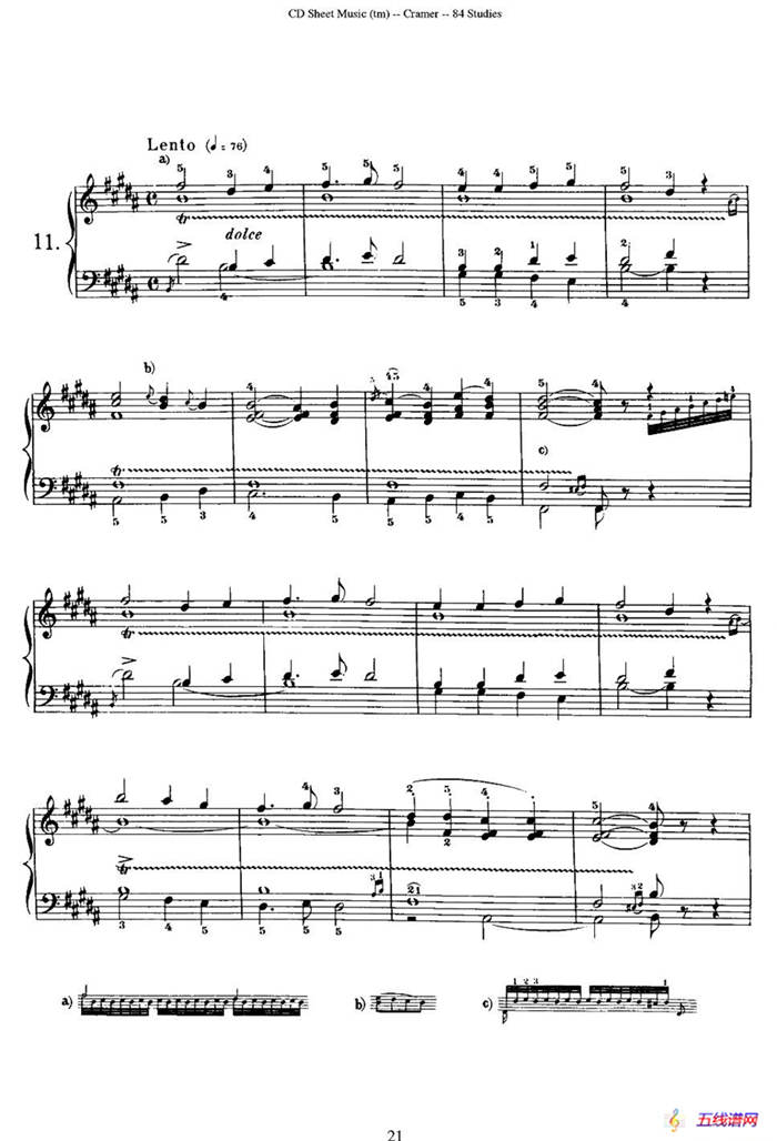 Cramer - 84 exercices（11—15）（克拉莫84首钢琴练习曲）
