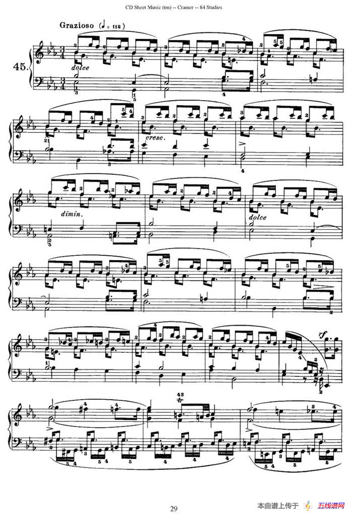 Cramer - 84 exercices（41—45）（克拉莫84首钢琴练习曲）