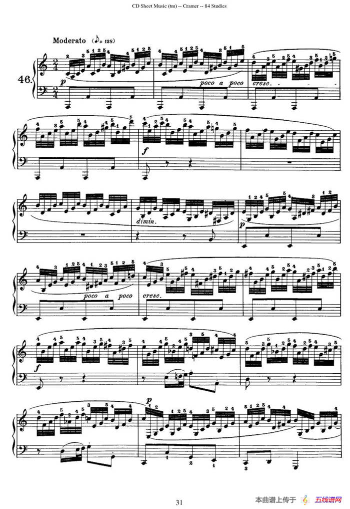 Cramer - 84 exercices（46—50）（克拉莫84首钢琴练习曲）