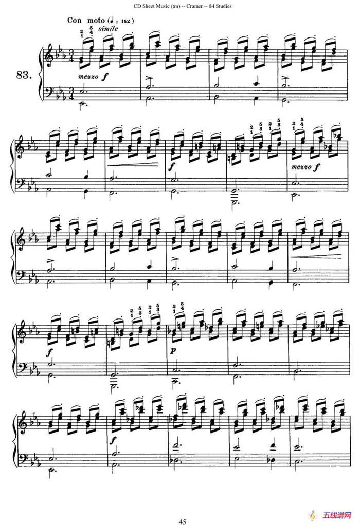 Cramer - 84 exercices（81—84）（克拉莫84首钢琴练习曲）