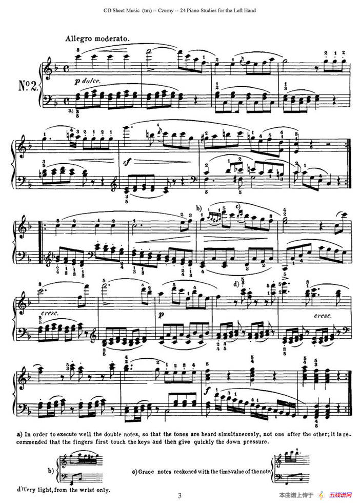 Czerny - 24 Piano Studie（1—7）（车尔尼 - 24首钢琴练习曲）