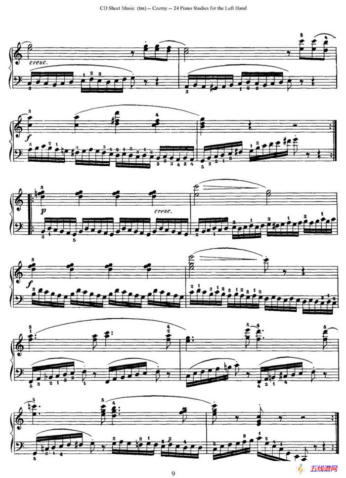 Czerny - 24 Piano Studie（1—7）（车尔尼 - 24首钢琴练习曲）