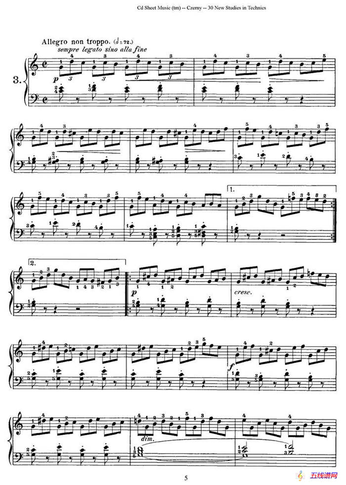 Czerny - 30 New Studies - 3（车尔尼Op849 - 30首练习曲）