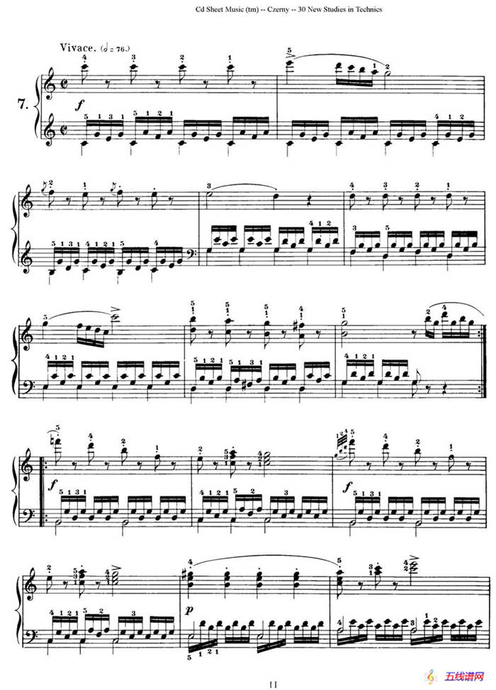 Czerny - 30 New Studies - 7（车尔尼Op849 - 30首练习曲）