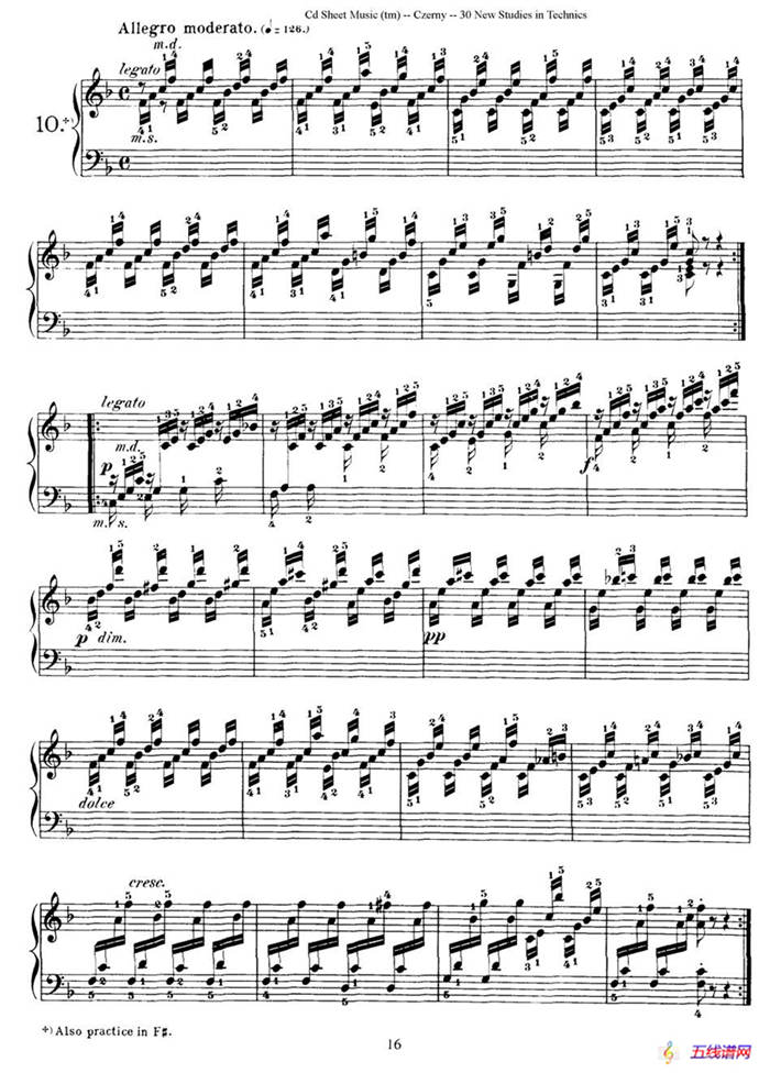 Czerny - 30 New Studies - 10（车尔尼Op849 - 30首练习曲）