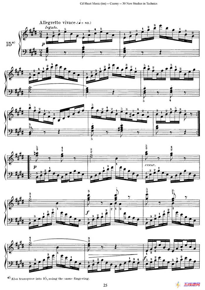 Czerny - 30 New Studies - 15（车尔尼Op849 - 30首练习曲）