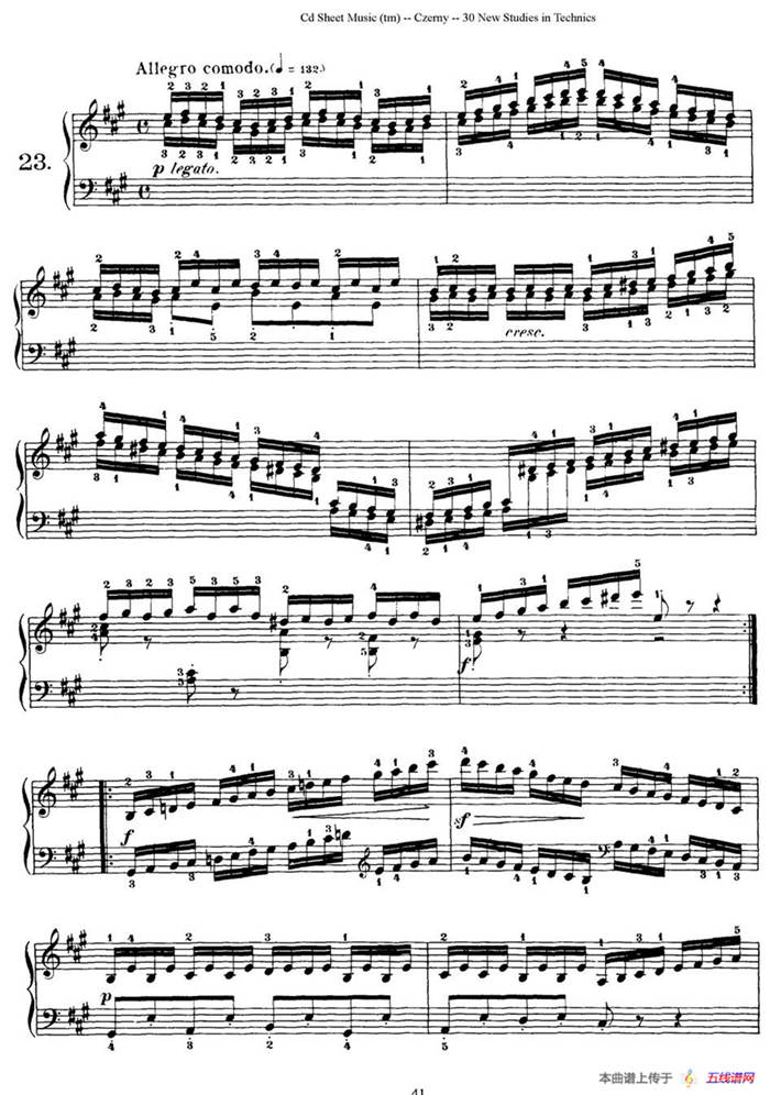 Czerny - 30 New Studies - 23（车尔尼Op849 - 30首练习曲）