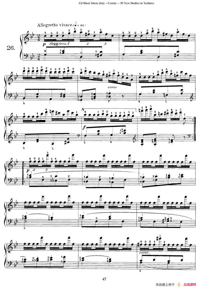 Czerny - 30 New Studies - 26（车尔尼Op849 - 30首练习曲）