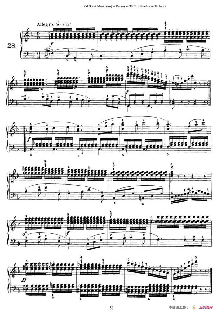 Czerny - 30 New Studies - 28（车尔尼Op849 - 30首练习曲）