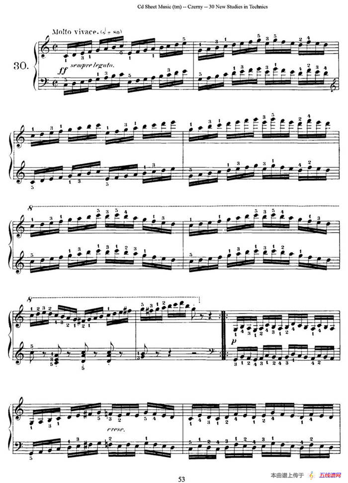 Czerny - 30 New Studies - 30（车尔尼Op849 - 30首练习曲）