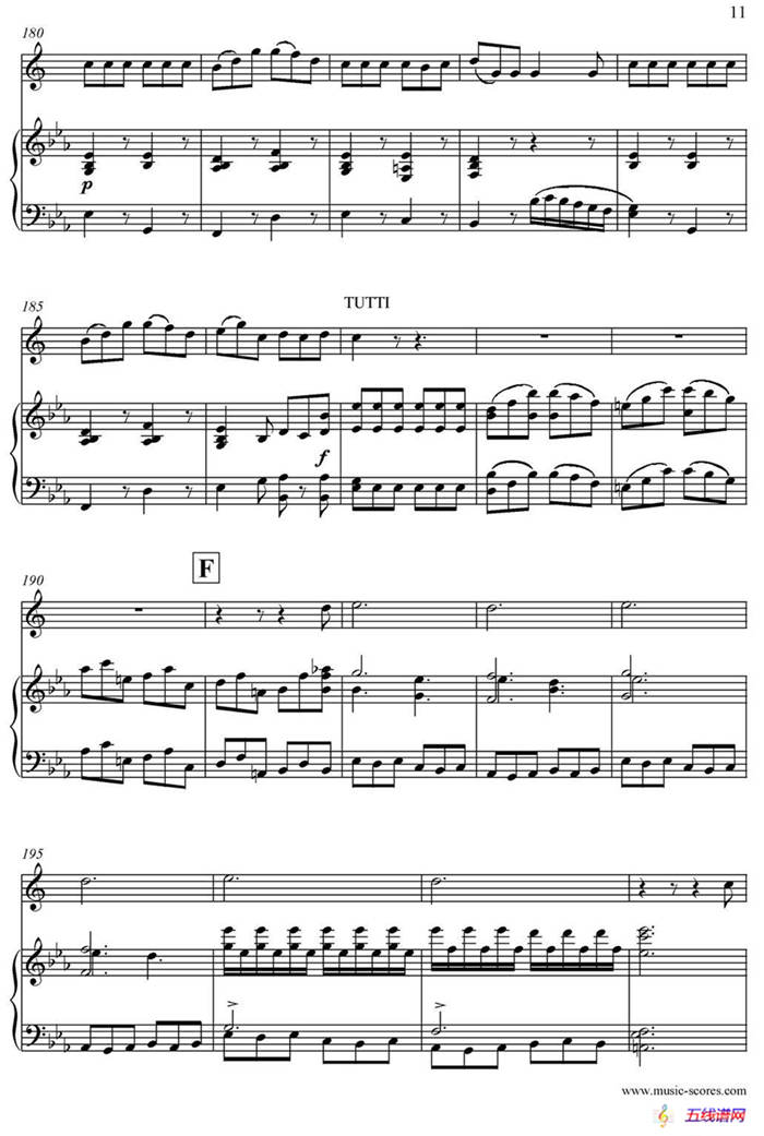 Mozart：Concerto KV495 No.4-3st Rondo 回旋曲（上低音萨克斯+钢琴伴奏）