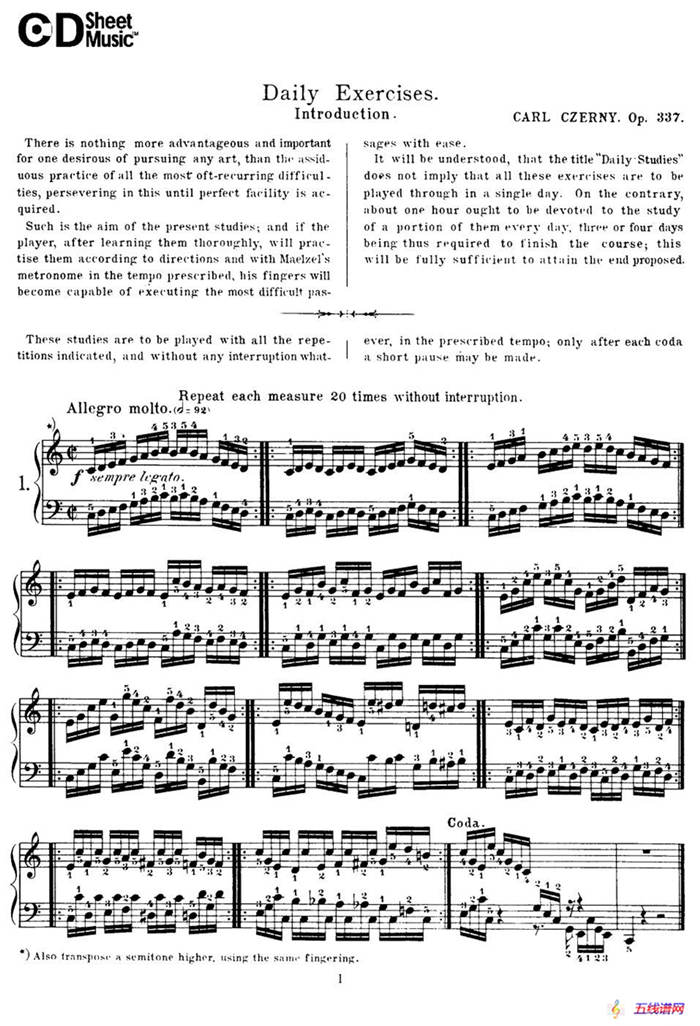 Czerny - 40 Daily Exerci Op.337（1—5）（40首日常训练曲）
