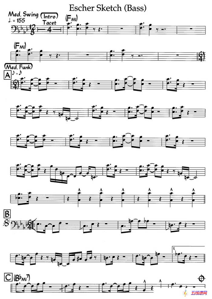 Escher Sketch(Bass)（爵士钢琴曲）