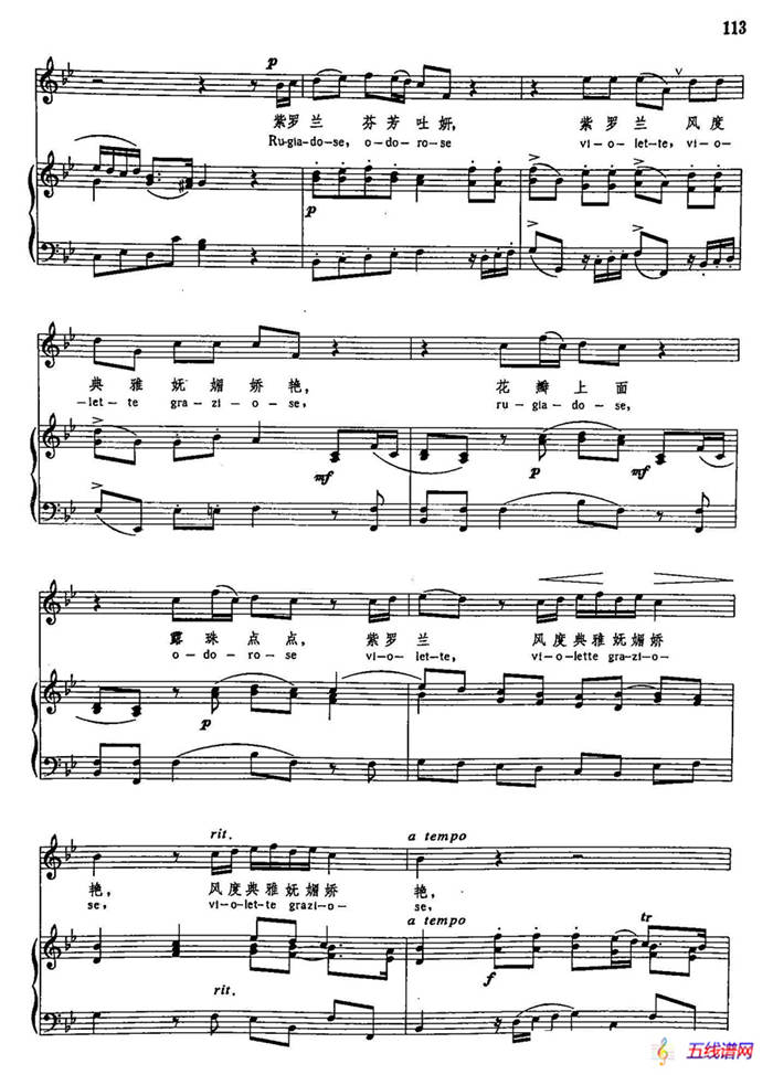 声乐教学曲库3-[意]25紫罗兰（正谱）