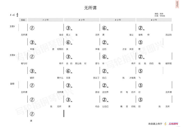 无所谓（简和谱）