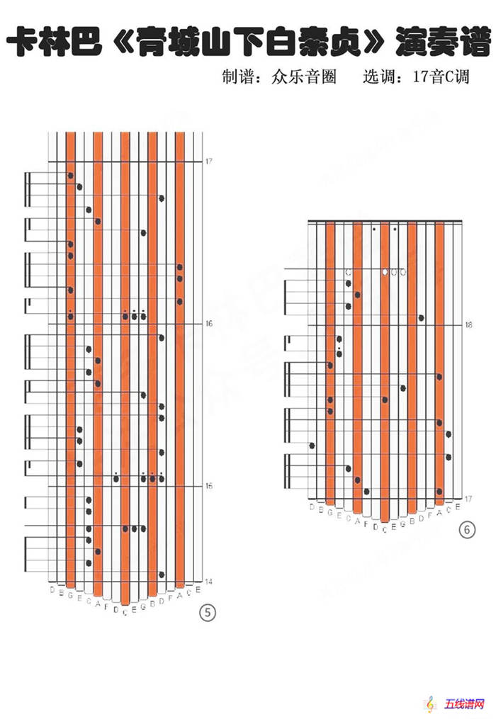 青城山下白素贞（拇指琴卡林巴琴演奏谱）
