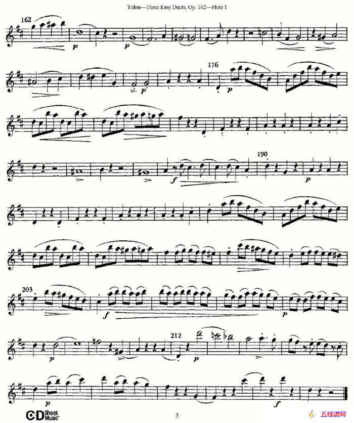 Three Easy Duets,Op.102 之第一长笛（三首简易重奏曲作品102号）