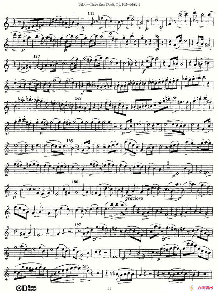 Three Easy Duets,Op.102 之第一长笛（三首简易重奏曲作品102号）