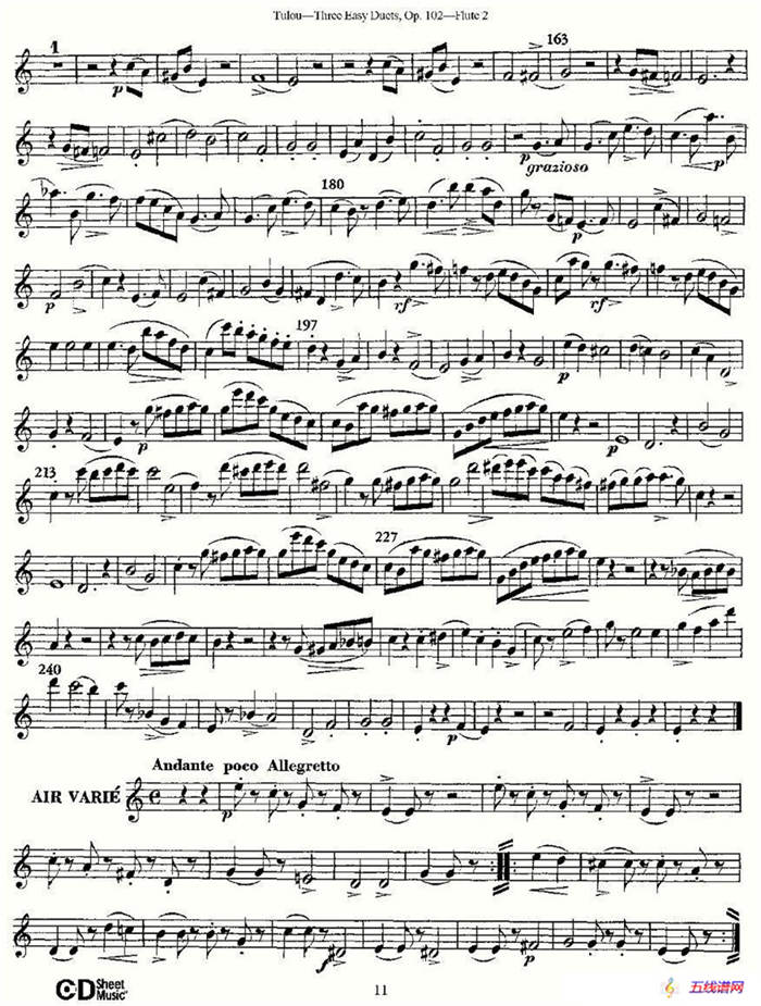 Three Easy Duets,Op.102 之第二长笛（三首简易重奏曲作品102号）
