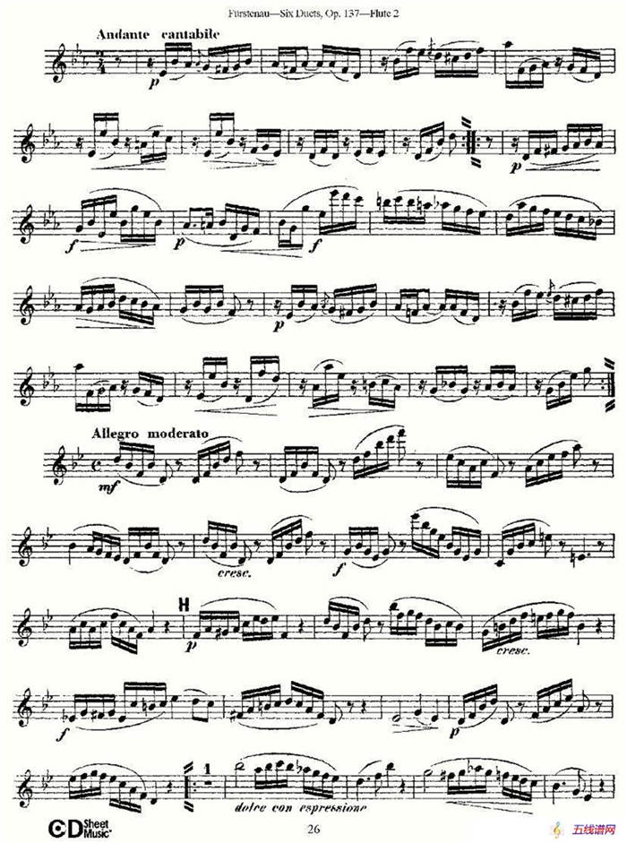 Six Duets, Op.137 之五（二重奏 六首作品 137號）