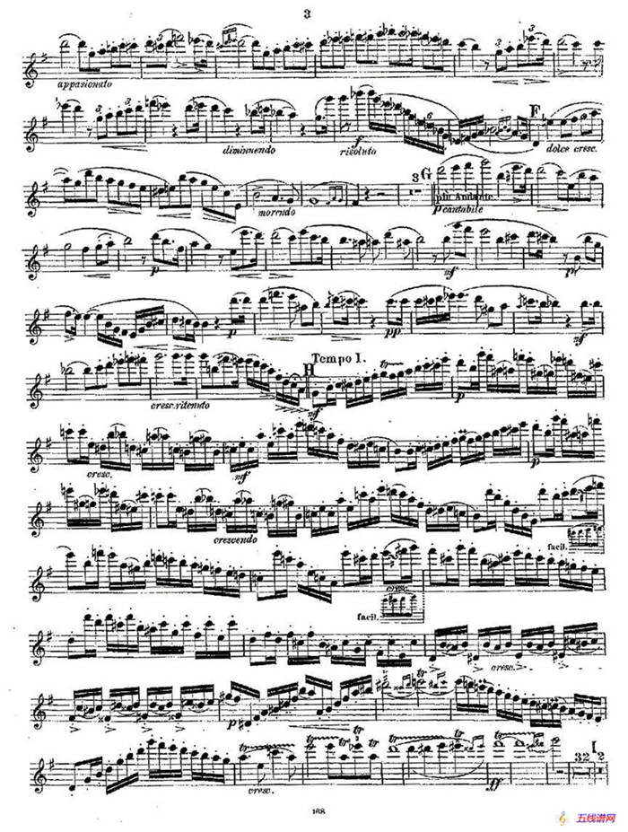 Concertstück . Op. 3. - flute part only