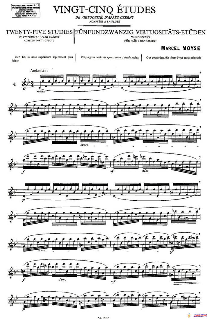 Moyse - 25 Studies after Czerny flute [4]（25首改编自车尔尼作品的练习曲）