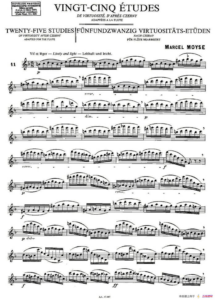 Moyse - 25 Studies after Czerny flute  [11]（25首改编自车尔尼作品的练习曲）