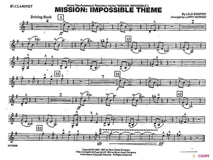 MISSION:IMPOSSIBLE THEME（分谱：单簧管）