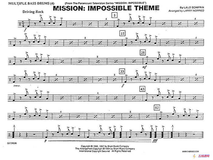 MISSION:IMPOSSIBLE THEME（分谱：低音鼓）