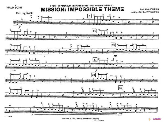 MISSION:IMPOSSIBLE THEME（分谱：架子鼓）