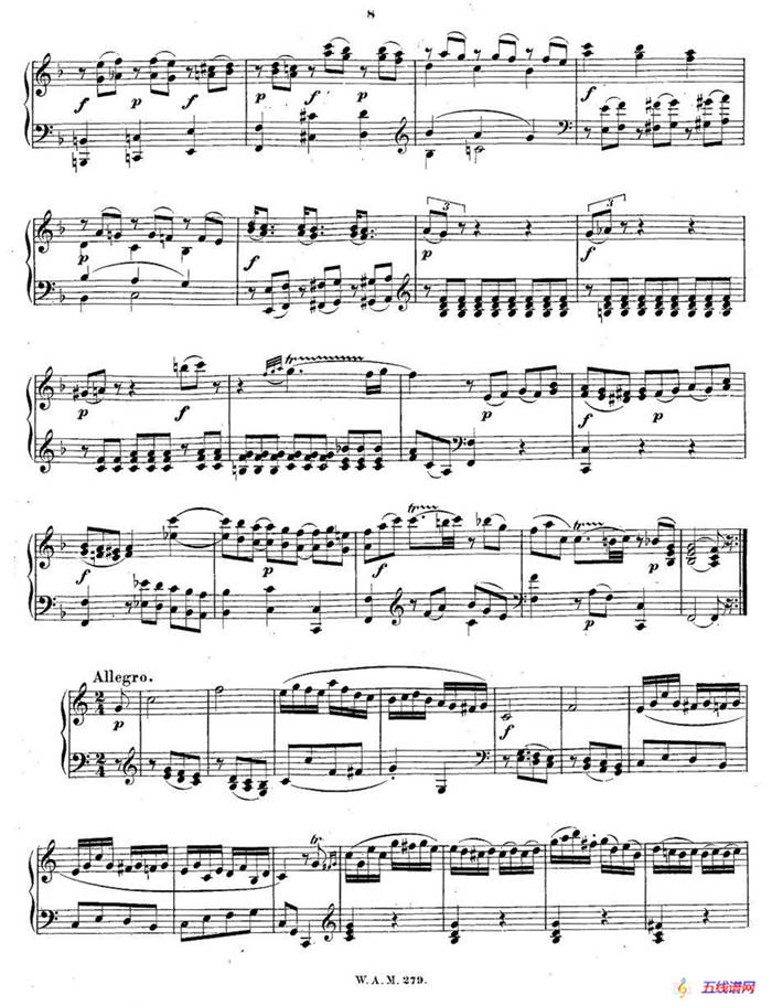 C大调第一钢琴奏鸣曲 KV.279 