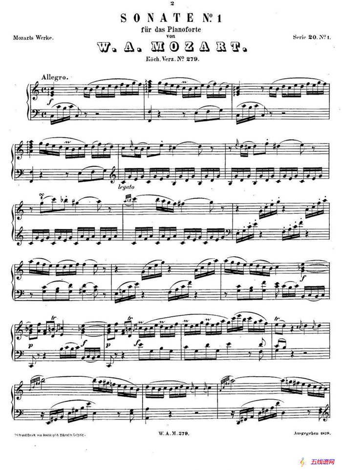 C大调第一钢琴奏鸣曲 KV.279 