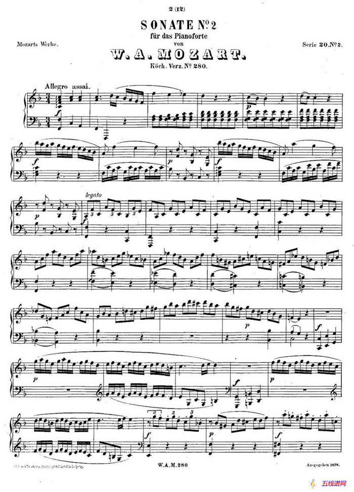 F大调第二钢琴奏鸣曲 KV.280
