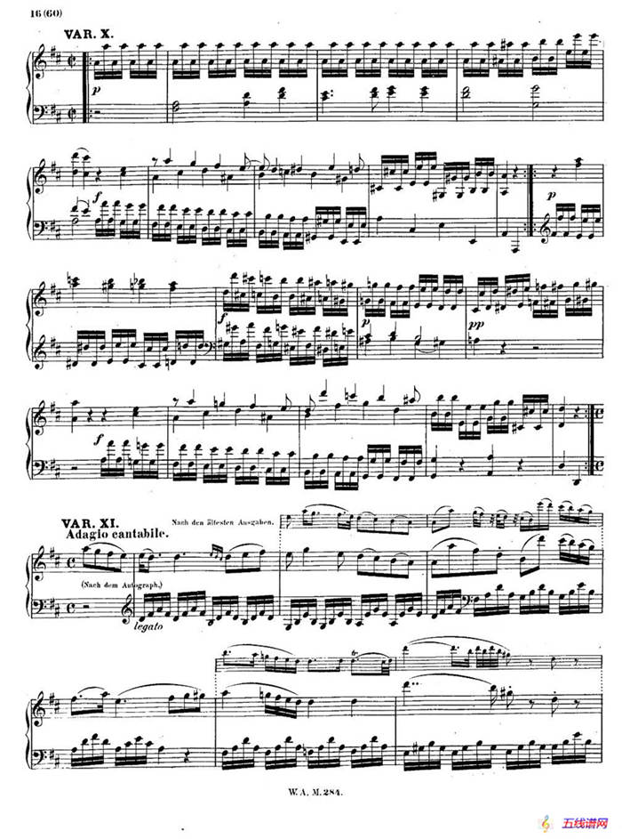 D大调第六钢琴奏鸣曲 KV.284