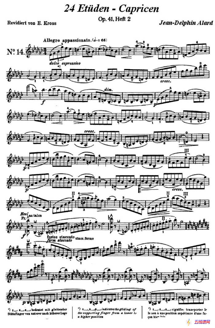 让·德尔菲·阿拉尔-12首小提琴隨想练习曲之14