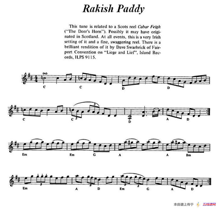 Rakish Paddy（爱尔兰民歌）