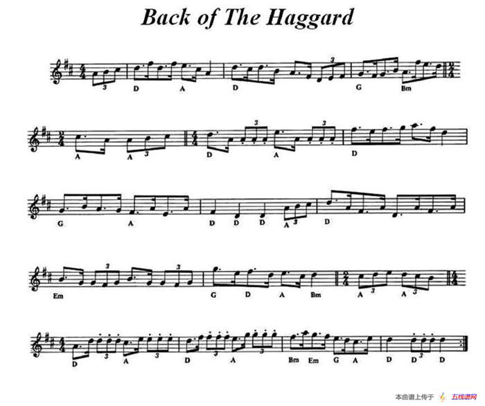 Back of The Haggard（爱尔兰民歌）