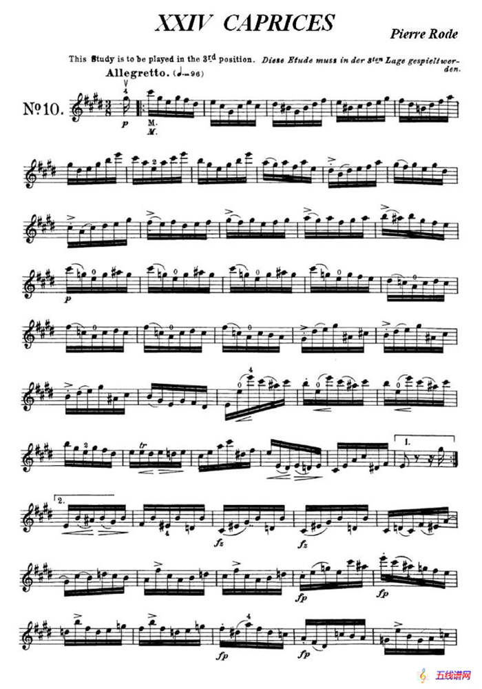 24首小提琴练习曲之10 