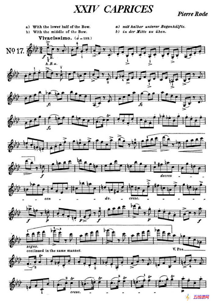 24首小提琴练习曲之17 