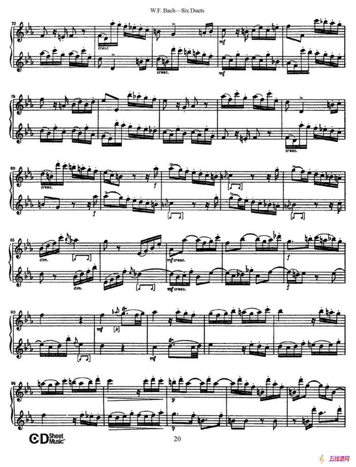 W.F.巴赫—六首二重奏练习曲（3）