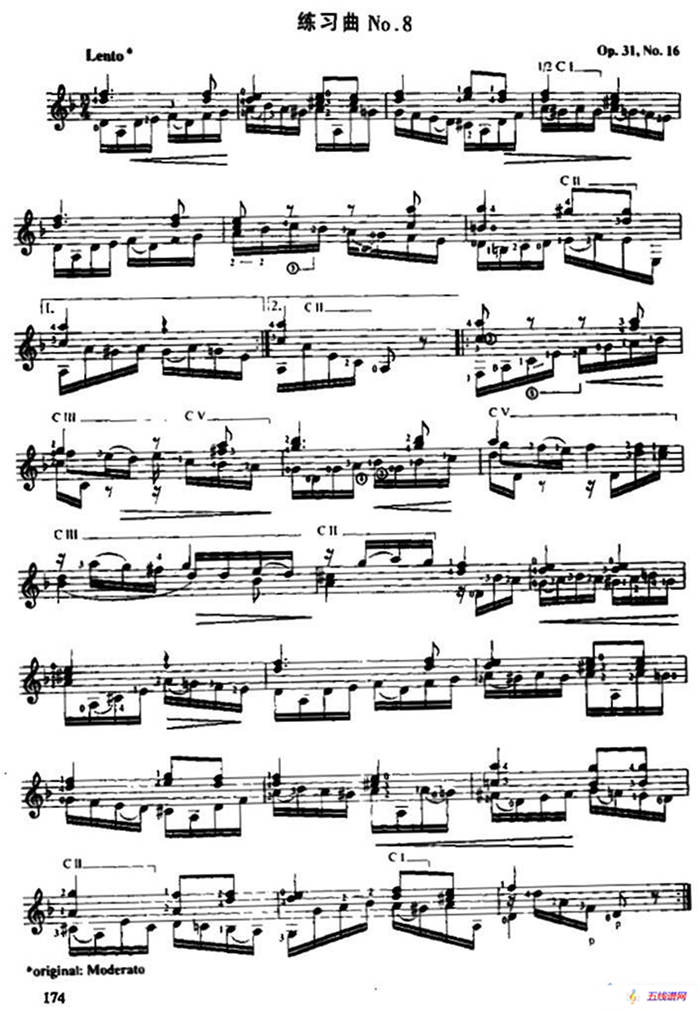 费尔南多·索尔 古典吉他练习曲 No.8（Op.31 No.16）