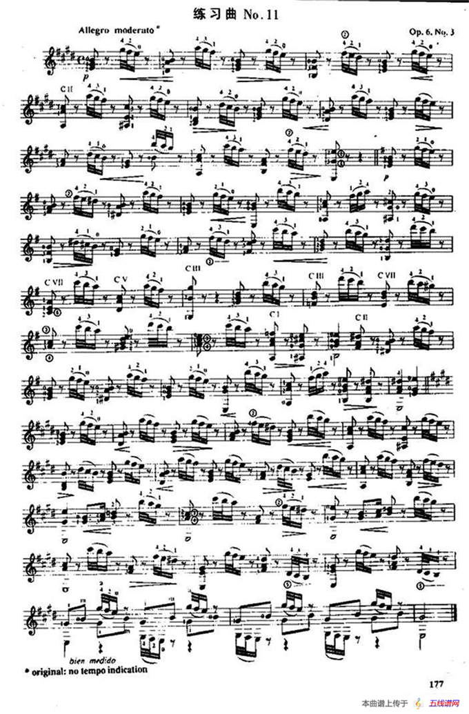 费尔南多·索尔 古典吉他练习曲 No.11（Op.6 No.3）
