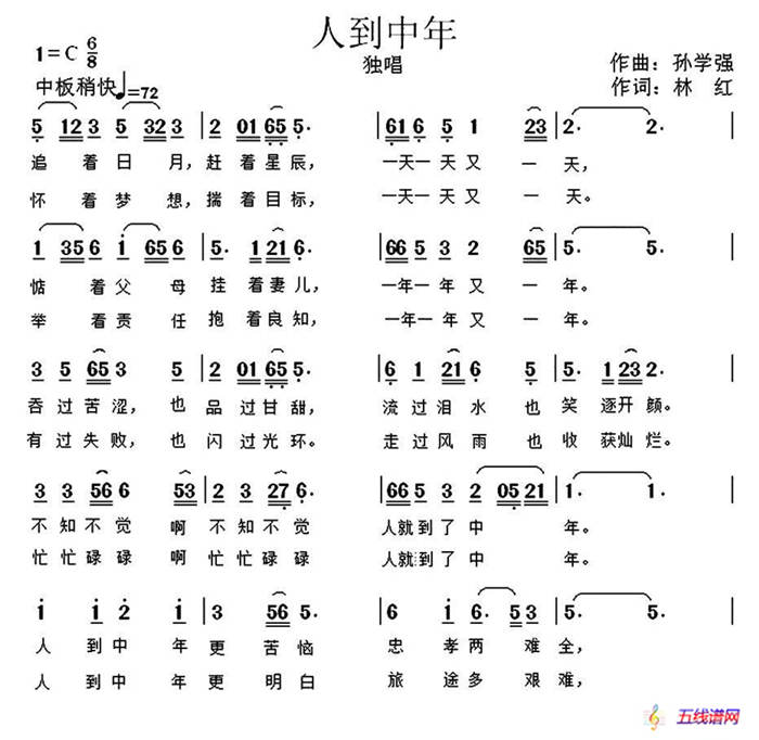 人到中年（林红词 孙学强曲）