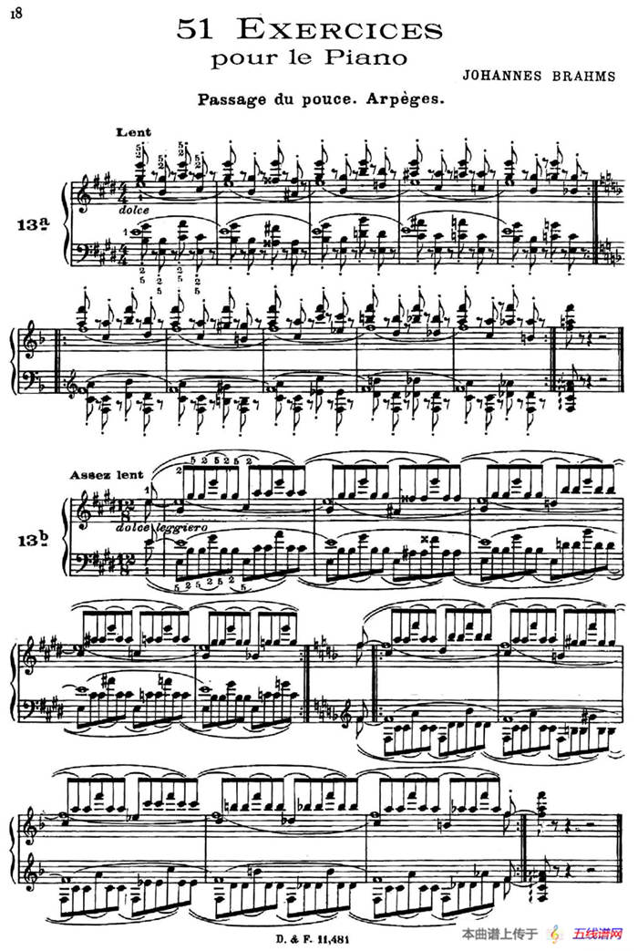 51 Exercises, WoO 6（51首钢琴练习 13—18）