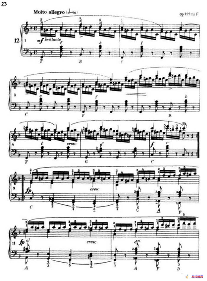 《车尔尼手风琴练习曲集》第Ⅲ册（P1—25）